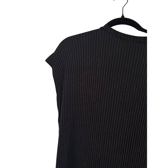 Eileen Fisher Women's Black Tencel Stretch Ribbed Mock Neckline Dress Size M - Picture 10 of 10